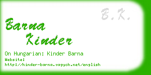 barna kinder business card